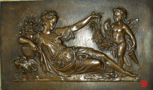 Bronze angel relief